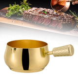 Maxbell Mini Skillet Sauce Bowl with Handle Soy Sauce Dish for Soy Melting Chocolate Gold