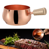 Maxbell Mini Skillet Sauce Bowl with Handle Soy Sauce Dish for Soy Melting Chocolate Rose Gold