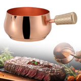 Maxbell Mini Skillet Sauce Bowl with Handle Soy Sauce Dish for Soy Melting Chocolate Rose Gold