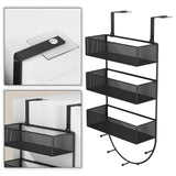 Maxbell Refrigerator Storage Rack with Hooks Fridge Organizer Shelf 36cmx15cmx67cm