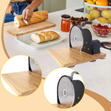 Maxbell Manual Bread Slicer Classic Tool Machine Evenly Slicing Adjustable Thickness Black Foldable