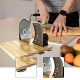 Maxbell Manual Bread Slicer Classic Tool Machine Evenly Slicing Adjustable Thickness Silver Foldable
