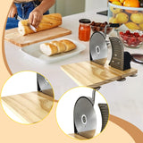 Maxbell Manual Bread Slicer Classic Tool Machine Evenly Slicing Adjustable Thickness Silver Foldable