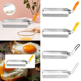 Maxbell Fried Egg Ring Muffin Omelette Ring for Griddle Pan Crumpet Ring Rectangular Orange handle