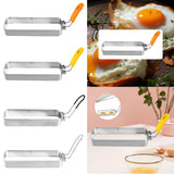 Maxbell Fried Egg Ring Muffin Omelette Ring for Griddle Pan Crumpet Ring Rectangular Orange handle
