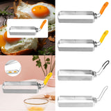 Maxbell Fried Egg Ring Muffin Omelette Ring for Griddle Pan Crumpet Ring Rectangular Orange handle
