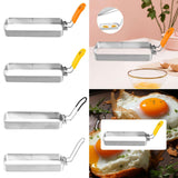 Maxbell Fried Egg Ring Muffin Omelette Ring for Griddle Pan Crumpet Ring Rectangular Orange handle