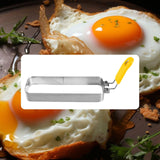 Maxbell Fried Egg Ring Muffin Omelette Ring for Griddle Pan Crumpet Ring Rectangular Yellow handle