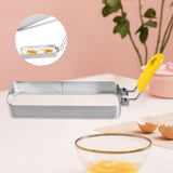 Maxbell Fried Egg Ring Muffin Omelette Ring for Griddle Pan Crumpet Ring Rectangular Yellow handle
