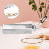 Maxbell Fried Egg Ring Muffin Omelette Ring for Griddle Pan Crumpet Ring Rectangular Black handle