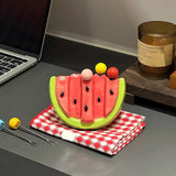 Maxbell 5 Pieces Fruit Forks Set with Ceramic Storage Jar Snack Forks for Cake Party