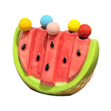 Maxbell 5 Pieces Fruit Forks Set with Ceramic Storage Jar Snack Forks for Cake Party