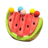Maxbell 5 Pieces Fruit Forks Set with Ceramic Storage Jar Snack Forks for Cake Party