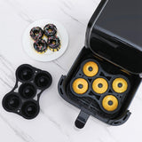 Maxbell Silicone Donut Pan Food Grade Nonstick for Air Fryer for Cake Biscuit Muffin Black