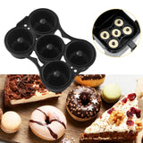 Maxbell Silicone Donut Pan Food Grade Nonstick for Air Fryer for Cake Biscuit Muffin Black