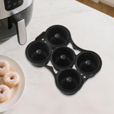 Maxbell Silicone Donut Pan Food Grade Nonstick for Air Fryer for Cake Biscuit Muffin Black