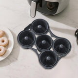 Maxbell Silicone Donut Pan Food Grade Nonstick for Air Fryer for Cake Biscuit Muffin Gray