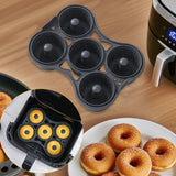 Maxbell Silicone Donut Pan Food Grade Nonstick for Air Fryer for Cake Biscuit Muffin Gray