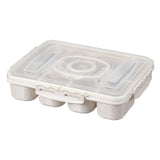 Maxbell Divided Serving Tray Airtight Charcuterie Container for Candy Cookies Treats White