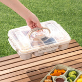 Maxbell Divided Serving Tray Airtight Charcuterie Container for Candy Cookies Treats White