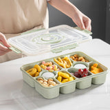 Maxbell Divided Serving Tray Airtight Charcuterie Container for Candy Cookies Treats Green