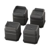 Maxbell 4Pcs Bed Risers Sturdy Bed Lifters Desk Leg Risers for Washers Sofas Fridges Black