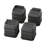 Maxbell 4Pcs Bed Risers Sturdy Bed Lifters Desk Leg Risers for Washers Sofas Fridges Black