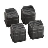 Maxbell 4Pcs Bed Risers Sturdy Bed Lifters Desk Leg Risers for Washers Sofas Fridges Black