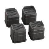 Maxbell 4Pcs Bed Risers Sturdy Bed Lifters Desk Leg Risers for Washers Sofas Fridges Black