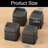 Maxbell 4Pcs Bed Risers Sturdy Bed Lifters Desk Leg Risers for Washers Sofas Fridges Black