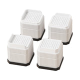Maxbell 4Pcs Bed Risers Sturdy Bed Lifters Desk Leg Risers for Washers Sofas Fridges White