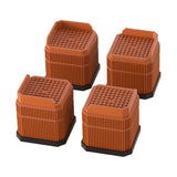 Maxbell 4Pcs Bed Risers Sturdy Bed Lifters Desk Leg Risers for Washers Sofas Fridges Brown