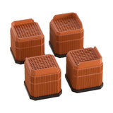Maxbell 4Pcs Bed Risers Sturdy Bed Lifters Desk Leg Risers for Washers Sofas Fridges Brown