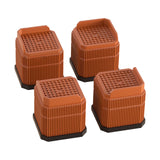 Maxbell 4Pcs Bed Risers Sturdy Bed Lifters Desk Leg Risers for Washers Sofas Fridges Brown