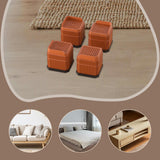 Maxbell 4Pcs Bed Risers Sturdy Bed Lifters Desk Leg Risers for Washers Sofas Fridges Brown