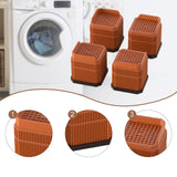 Maxbell 4Pcs Bed Risers Sturdy Bed Lifters Desk Leg Risers for Washers Sofas Fridges Brown