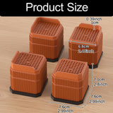 Maxbell 4Pcs Bed Risers Sturdy Bed Lifters Desk Leg Risers for Washers Sofas Fridges Brown