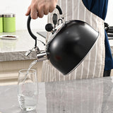 Maxbell Whistling Kettle with Handle Cooker Tea Kettle for Camping Barbecue Outdoor Black