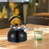 Maxbell Whistling Kettle with Handle Cooker Tea Kettle for Camping Barbecue Outdoor Black