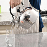 Maxbell Whistling Kettle with Handle Cooker Tea Kettle for Camping Barbecue Outdoor Silver