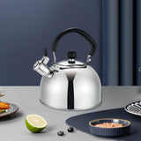Maxbell Whistling Kettle with Handle Cooker Tea Kettle for Camping Barbecue Outdoor Silver