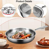 Maxbell Frying Pan with Lid Nonstick Griddle Stovetop Indoor Outdoor Round Skillet