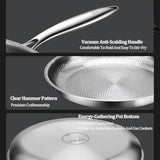 Maxbell Frying Pan with Lid Nonstick Griddle Stovetop Indoor Outdoor Round Skillet