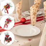 Maxbell Christmas Napkin Ring Handmade Rustic Decoration for Hotel Cafe Thanksgiving Gift Box