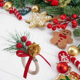 Maxbell Christmas Napkin Ring Handmade Rustic Decoration for Hotel Cafe Thanksgiving Gift Box