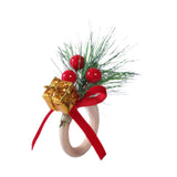 Maxbell Christmas Napkin Ring Handmade Rustic Decoration for Hotel Cafe Thanksgiving Gift Box
