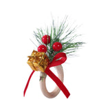 Maxbell Christmas Napkin Ring Handmade Rustic Decoration for Hotel Cafe Thanksgiving Gift Box