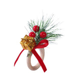 Maxbell Christmas Napkin Ring Handmade Rustic Decoration for Hotel Cafe Thanksgiving Gift Box