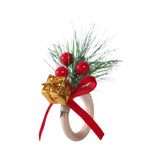 Maxbell Christmas Napkin Ring Handmade Rustic Decoration for Hotel Cafe Thanksgiving Gift Box