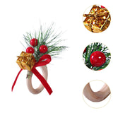 Maxbell Christmas Napkin Ring Handmade Rustic Decoration for Hotel Cafe Thanksgiving Gift Box